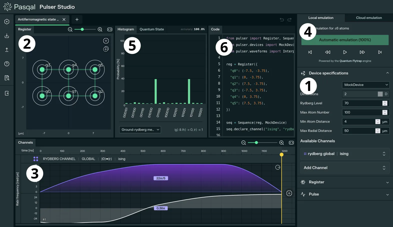 Screenshot of the Pulser Studio application